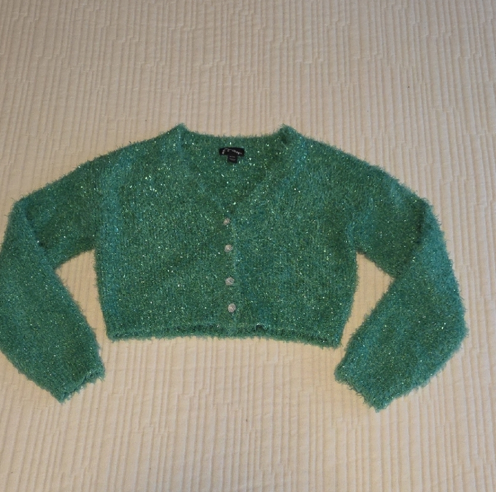 Art Class Sparkling Green Cardigan